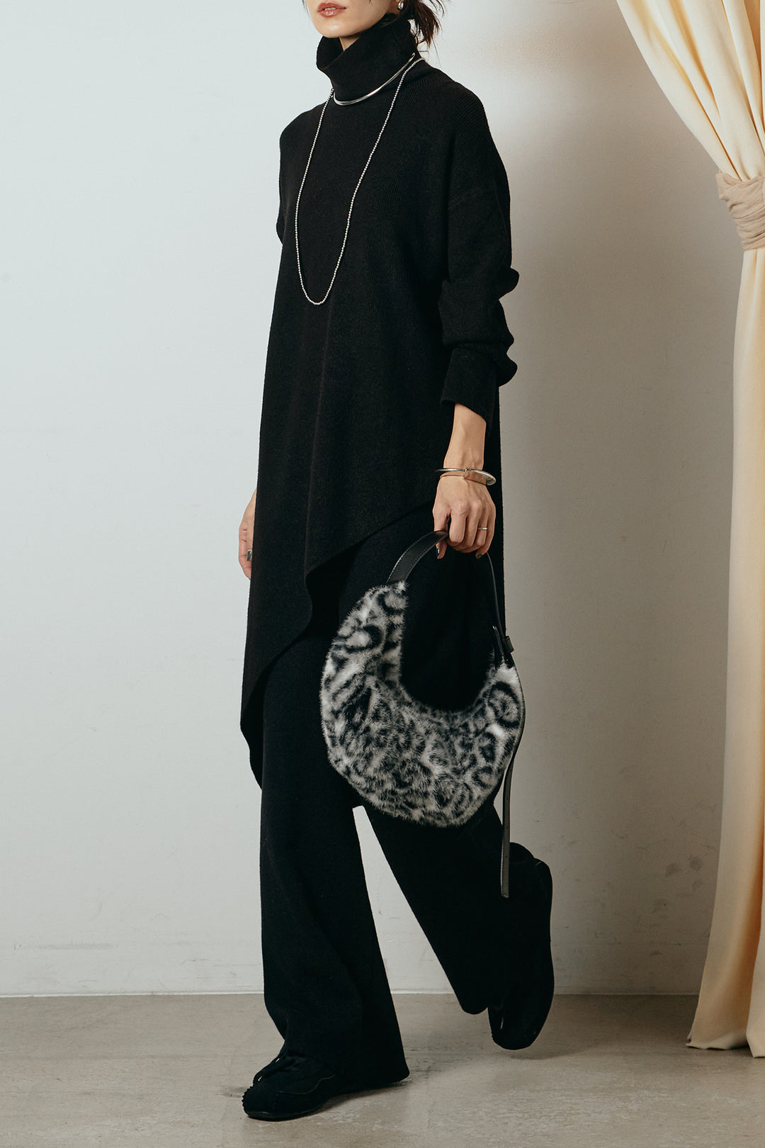 [SET]裾アシンメトリーニットSETUP