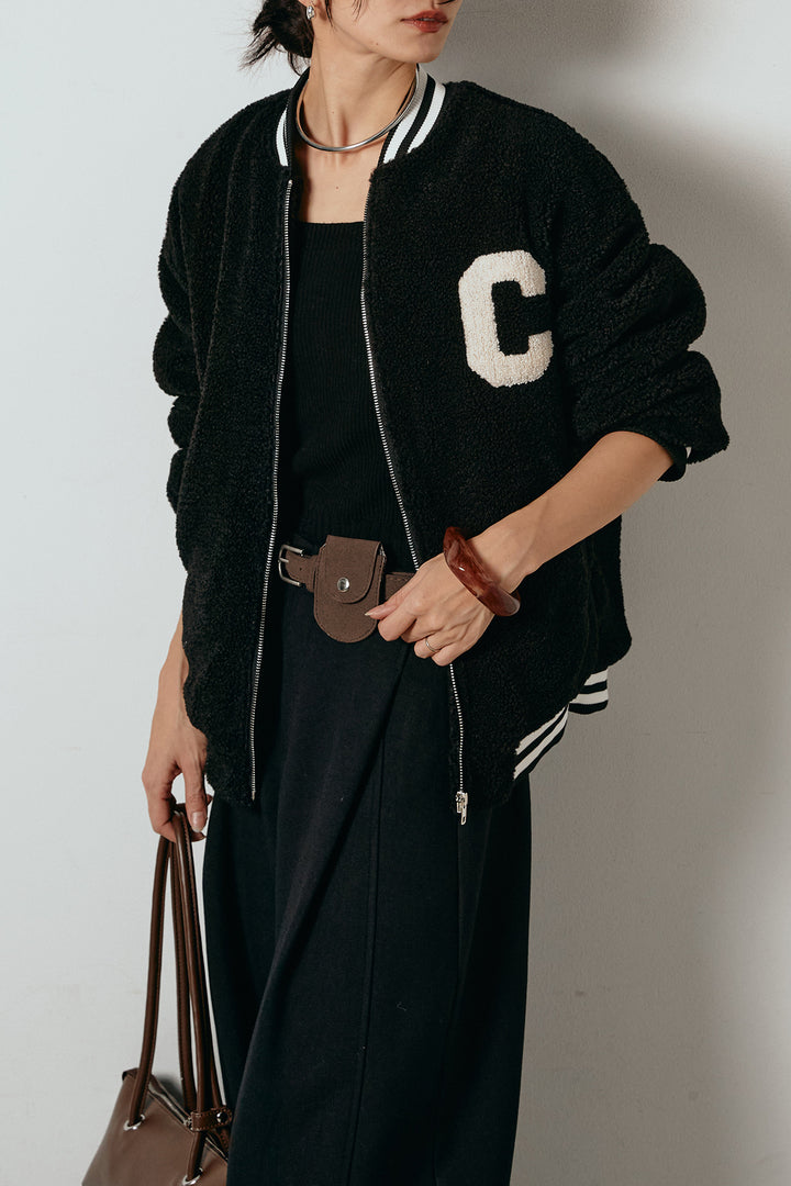 [SET]ロゴスタジャンボアブルゾン+ポーチベルト付きカーブパンツ(2set)