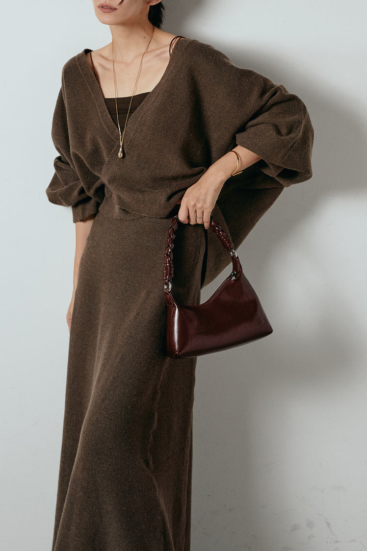 [SET]カシュクールニットカーディガン+ニットロングスカート(2set)