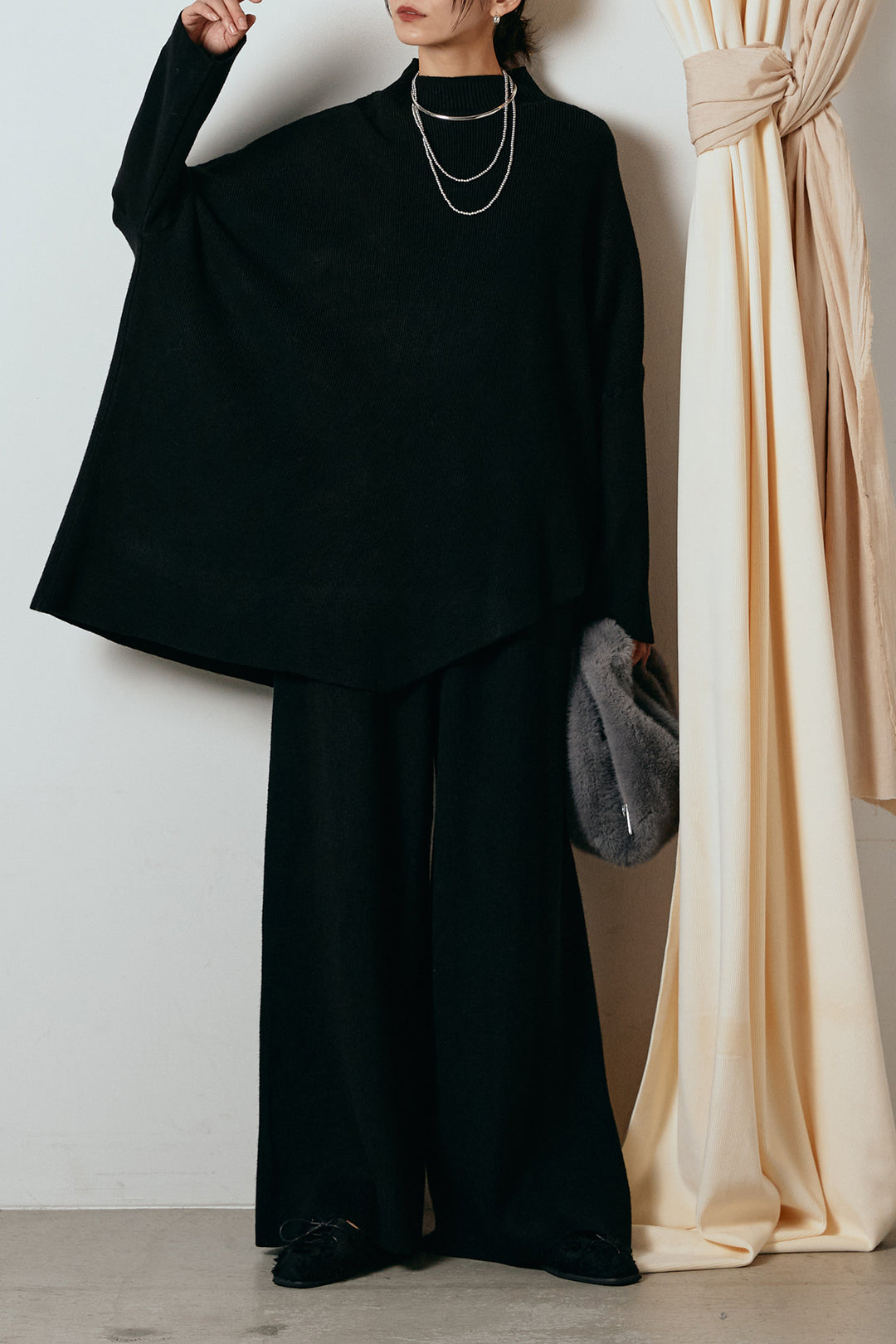 [SET]ポンチョシルエットニットSETUP