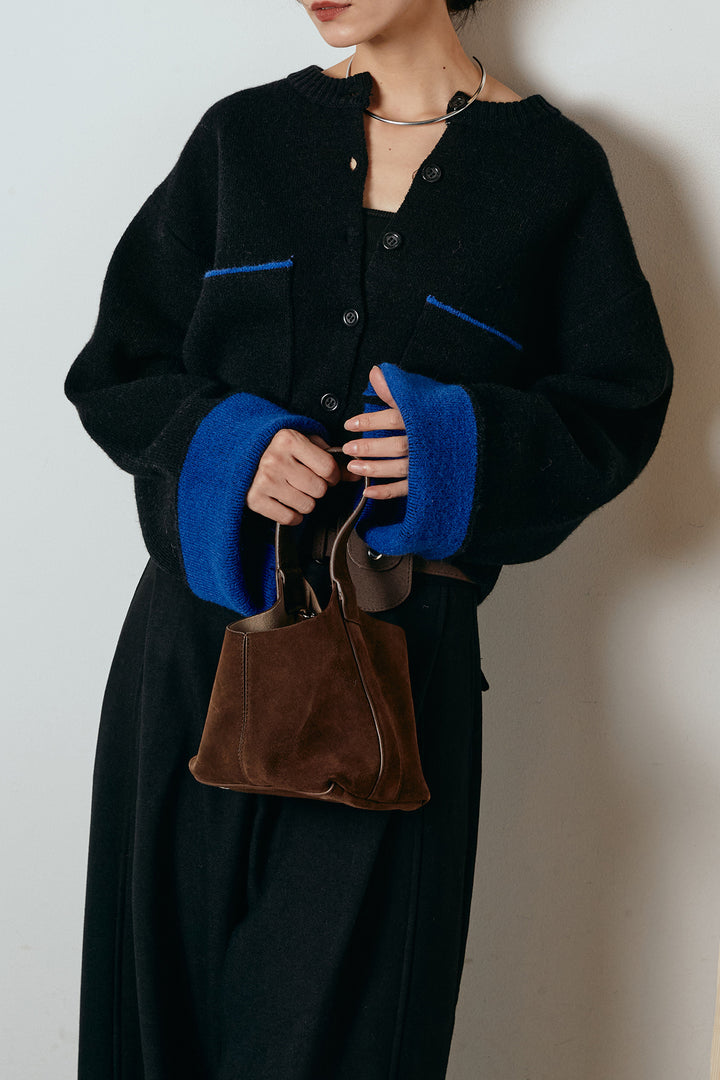 [SET]アルパカタッチダブルフェイスカーディガン+ポーチベルト付きカーブパンツ(2set)