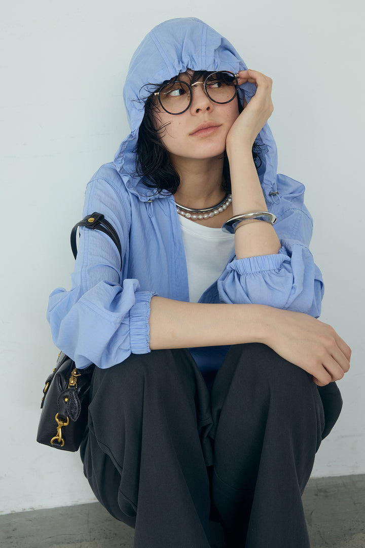 [SET]レイヤードデザインフーディートップス+サイド調整ベルトタックパンツ(2set)
