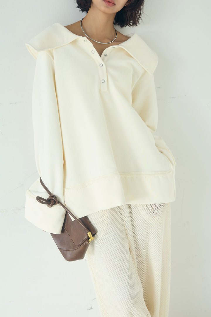 [SET]ビッグカラー2WAYスウェットトップス+メッシュリラックスパンツ(2set)