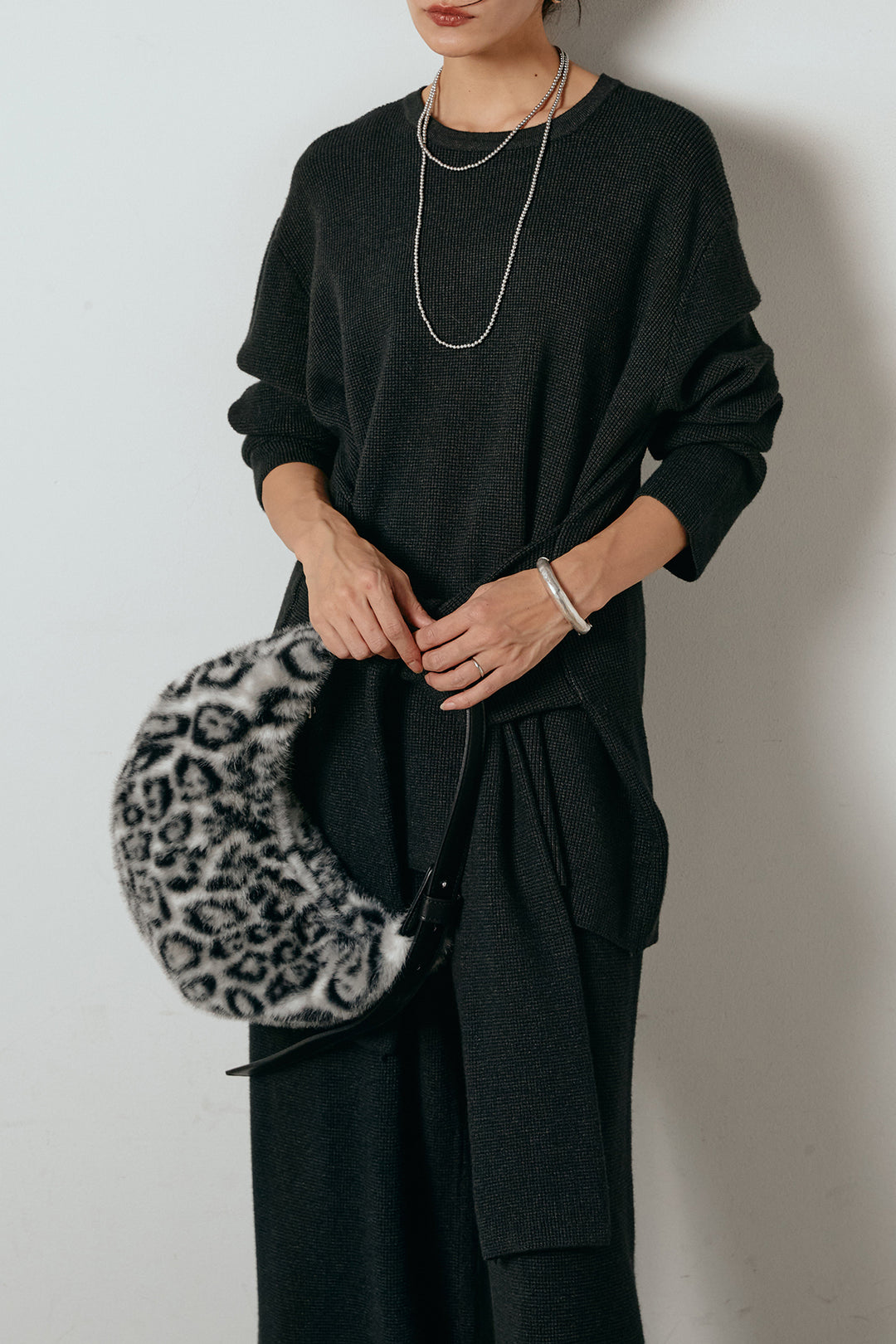 [SET]ウエスト巻きワッフルニットSETUP