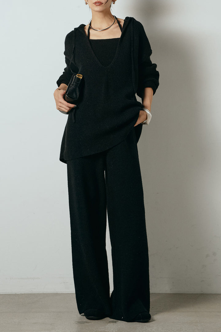 [SET]ホルターネックケーブルニットSETUP