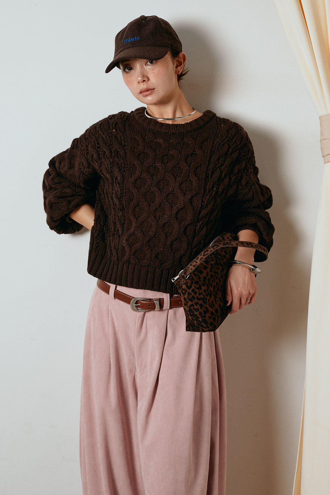 [SET]バルキーケーブルプルオーバー+コーデュロイサイドタックコクーンパンツ(2set)