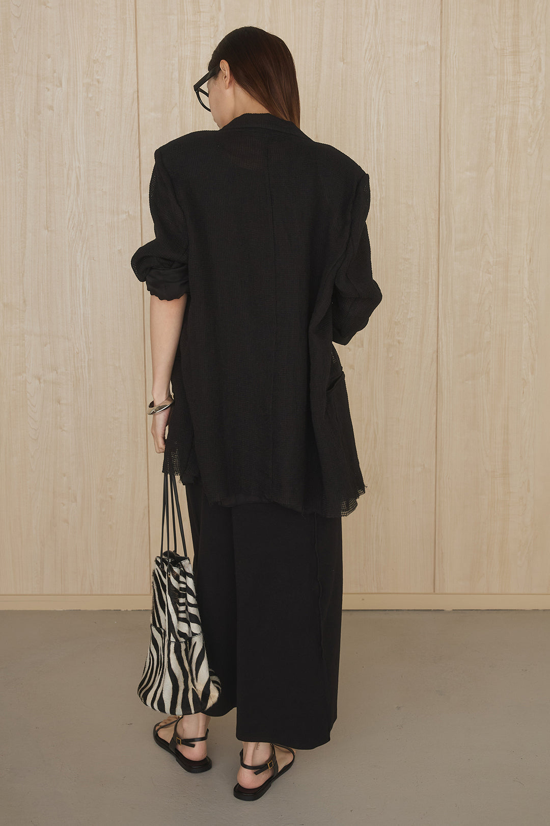 [SET]メッシュテーラードワイドジャケット+ノースリロングワンピース(2set)