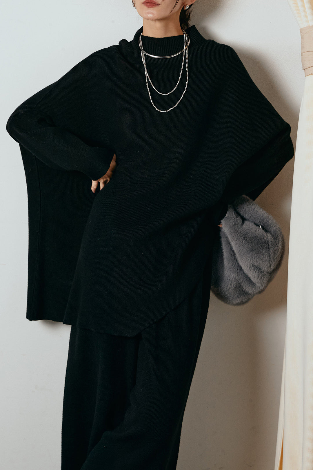 [SET]ポンチョシルエットニットSETUP