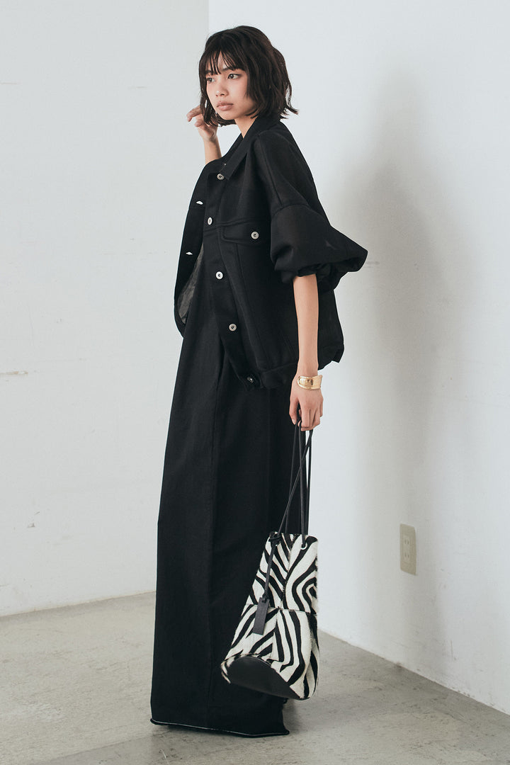 [SET]シアーダンボールサイドドロストジャケット+綿ツイルアシメサロペット(2set)
