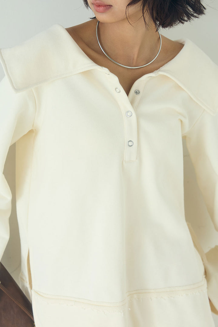 [SET]ビッグカラー2WAYスウェットトップス+メッシュリラックスパンツ(2set)