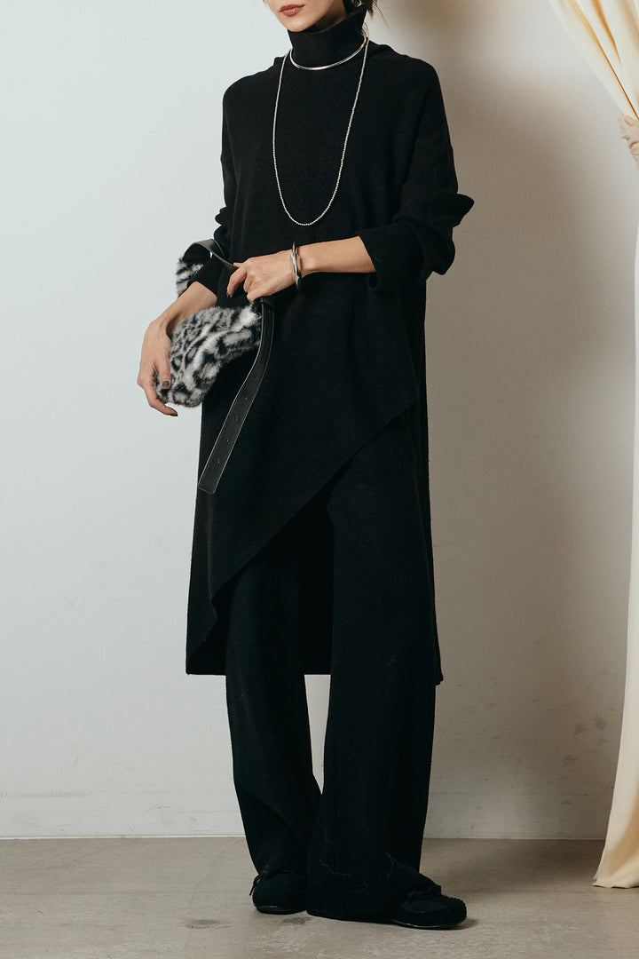 [SET]裾アシンメトリーニットSETUP