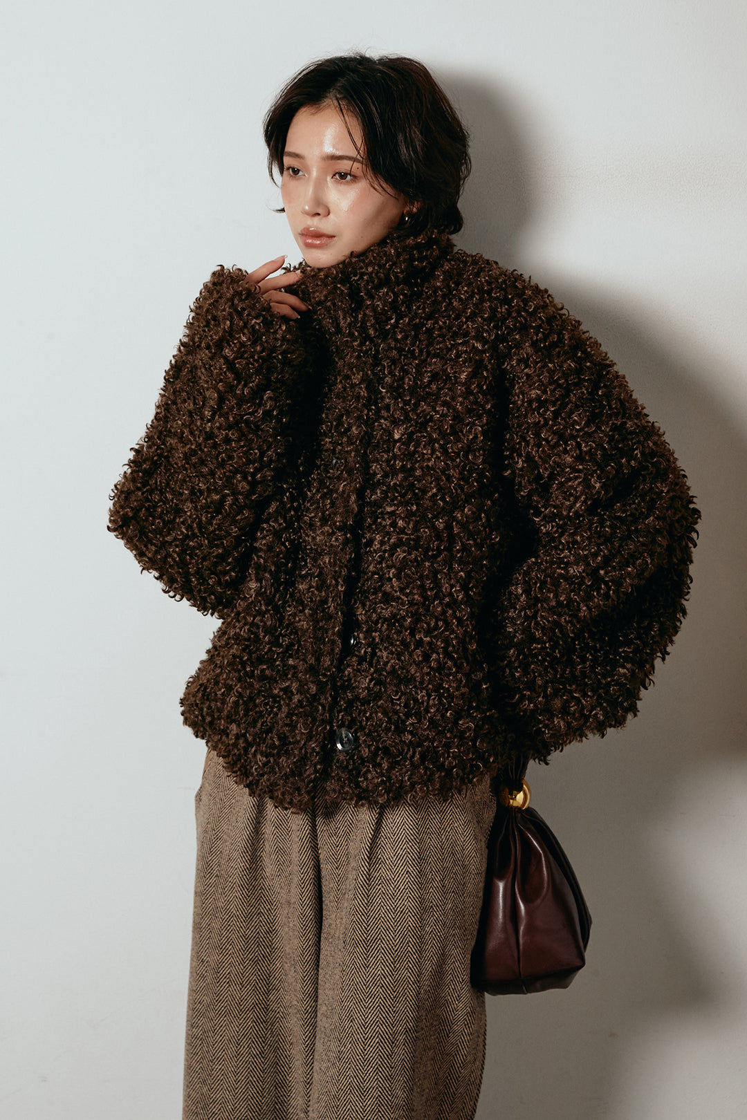 [SET]プードルファーミドルジャケット+クラシックヘリンボーンサロペット(2set)