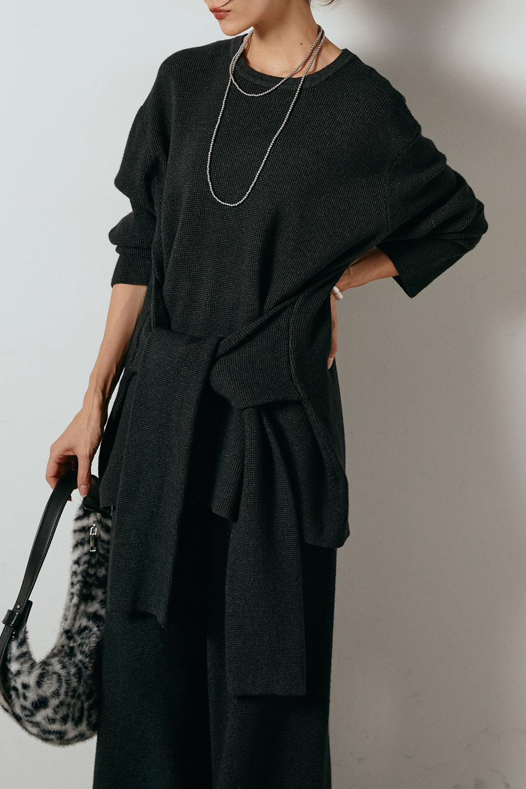 [SET]ウエスト巻きワッフルニットSETUP