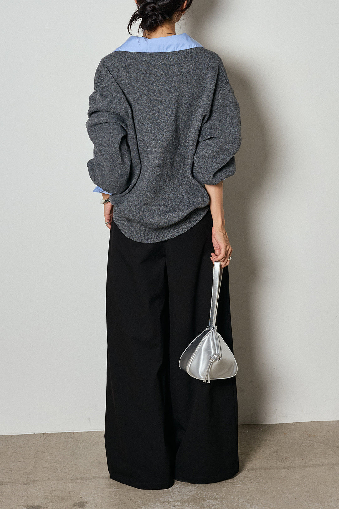 【即納】ウエストベルト付きタックワイドパンツ