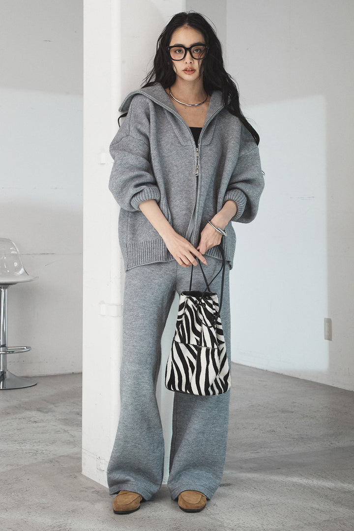 [SET]ビッグカラーダブルジップニットSETUP