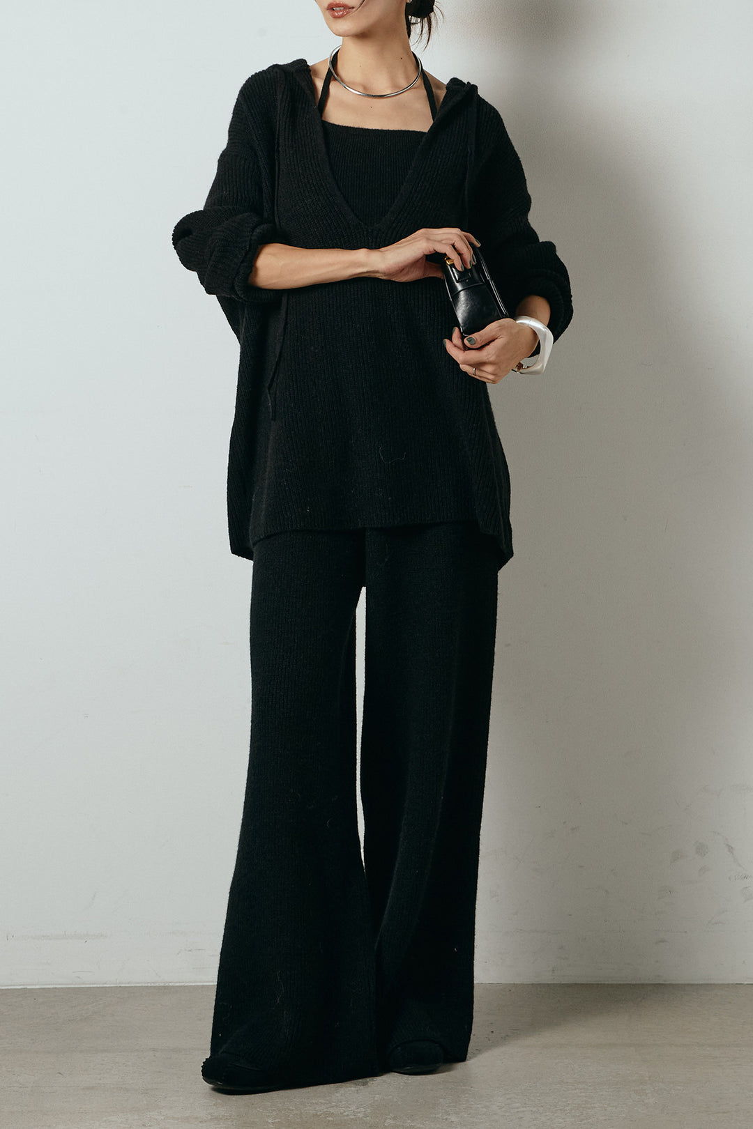 [SET]ホルターネックケーブルニットSETUP