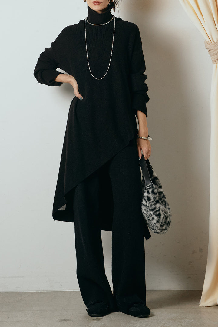 [SET]裾アシンメトリーニットSETUP