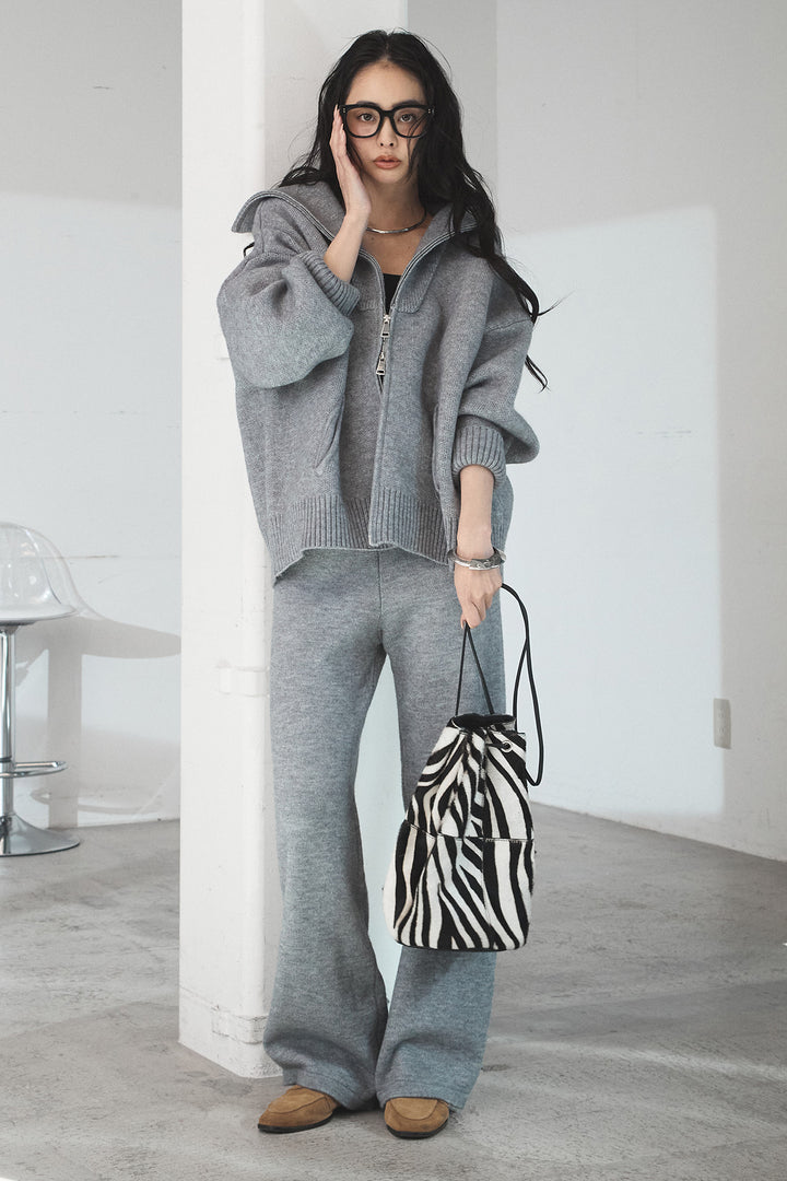 [SET]ビッグカラーダブルジップニットSETUP