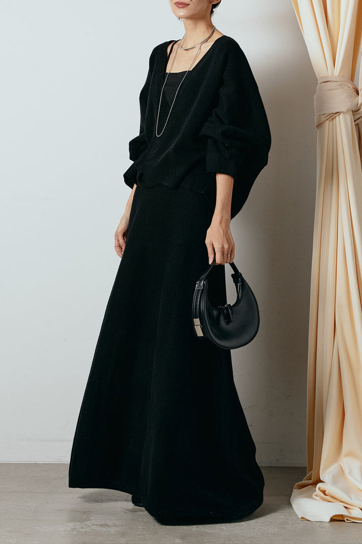 [SET]カシュクールニットカーディガン+ニットロングスカート(2set)