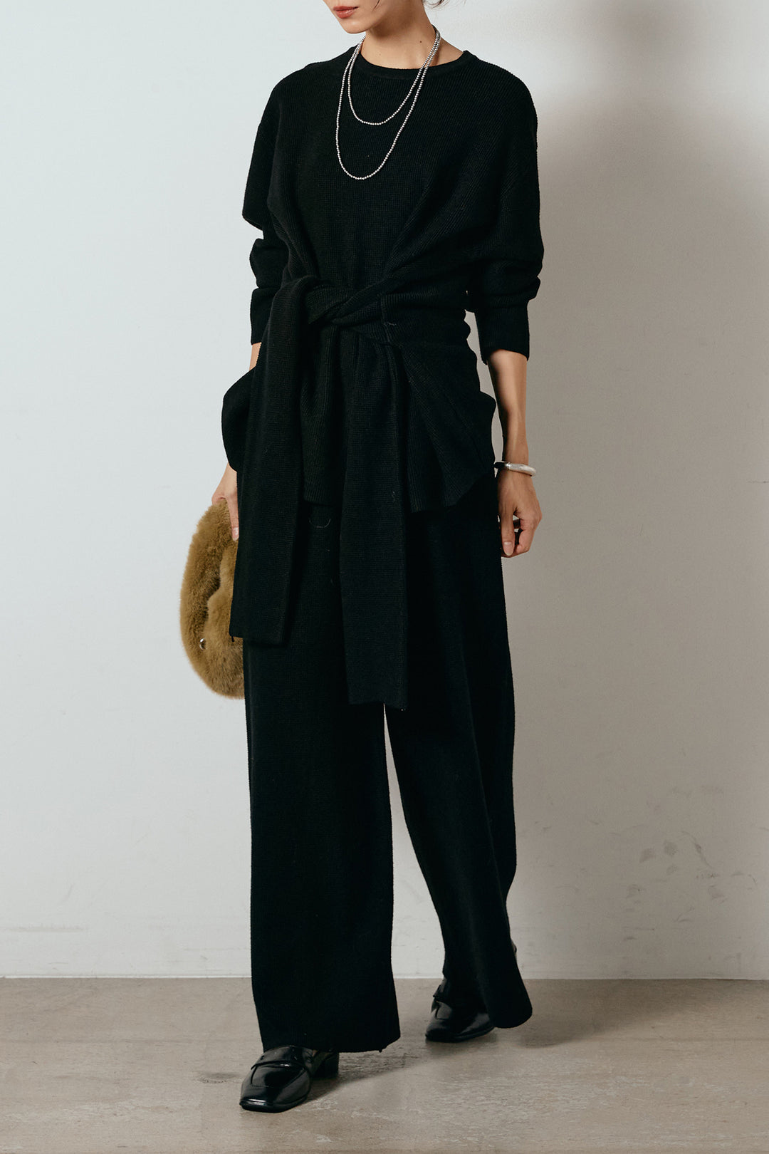 [SET]ウエスト巻きワッフルニットSETUP