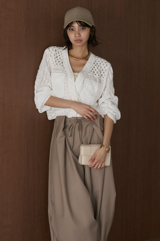 【着回しセット】[SET]異素材切替シアーメッシュカーディガン+異素材切替シアーメッシュカーディガン(2set)