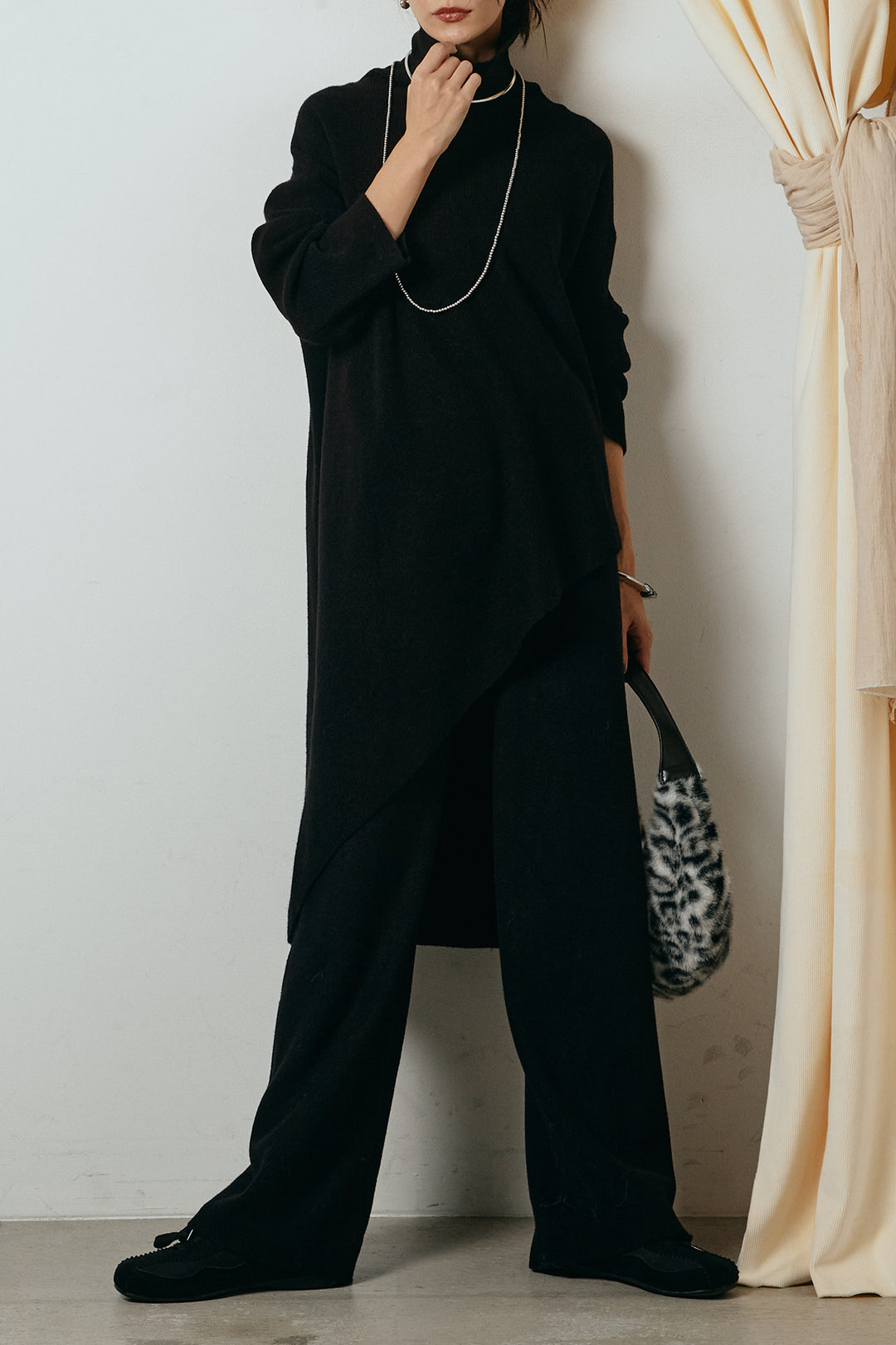 [SET]裾アシンメトリーニットSETUP