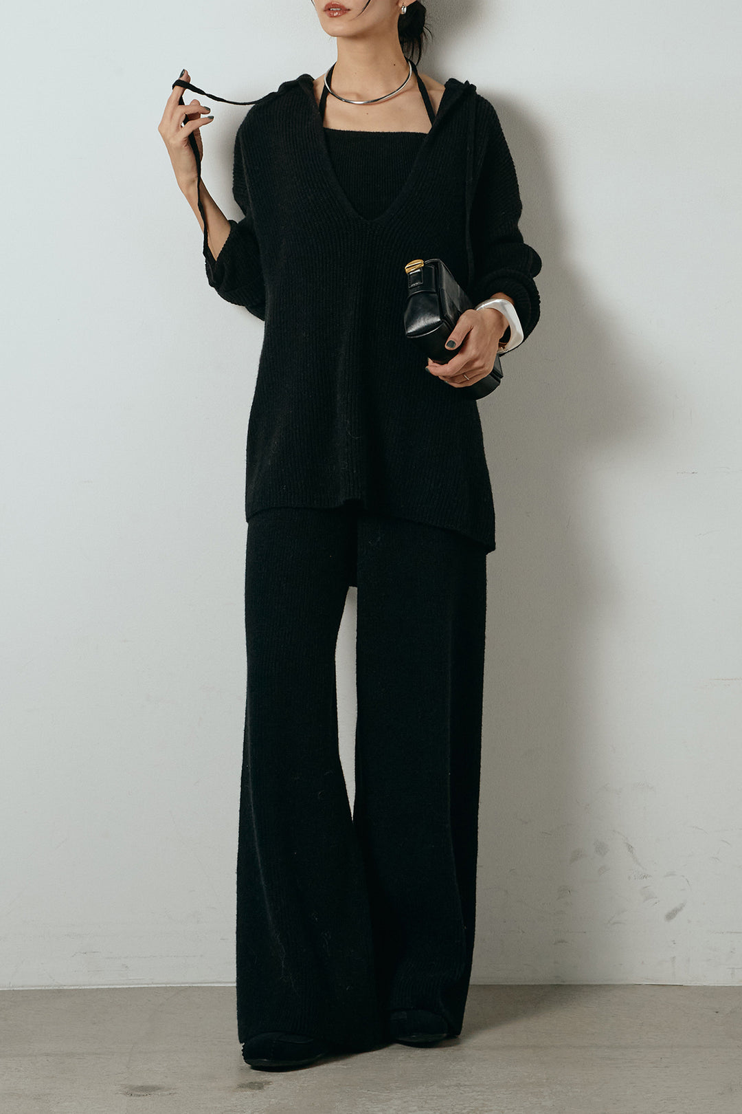 [SET]ホルターネックケーブルニットSETUP