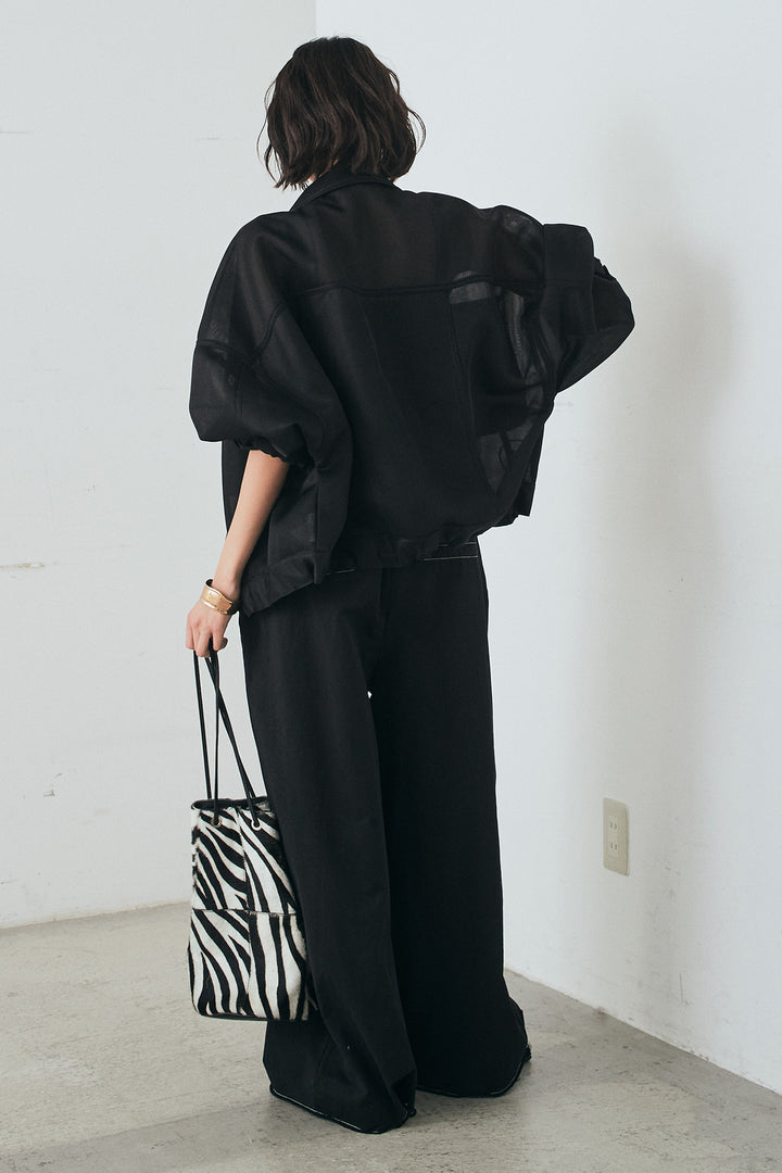 [SET]シアーダンボールサイドドロストジャケット+綿ツイルアシメサロペット(2set)