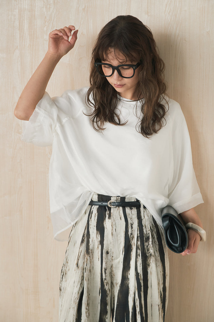 【着回しセット】[SET]オーガンジー重ねBIGTシャツ+オーガンジー重ねBIGTシャツ(2set)