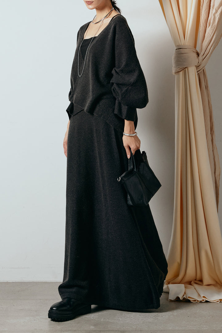 [SET]カシュクールニットカーディガン+ニットロングスカート(2set)