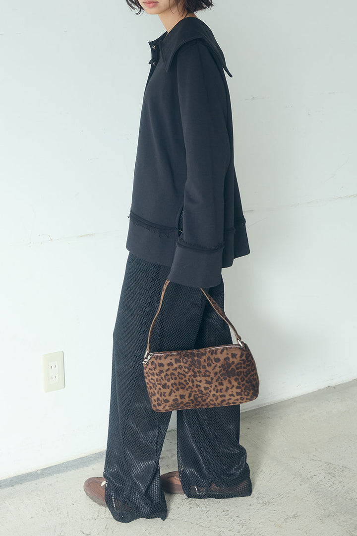 [SET]ビッグカラー2WAYスウェットトップス+メッシュリラックスパンツ(2set)