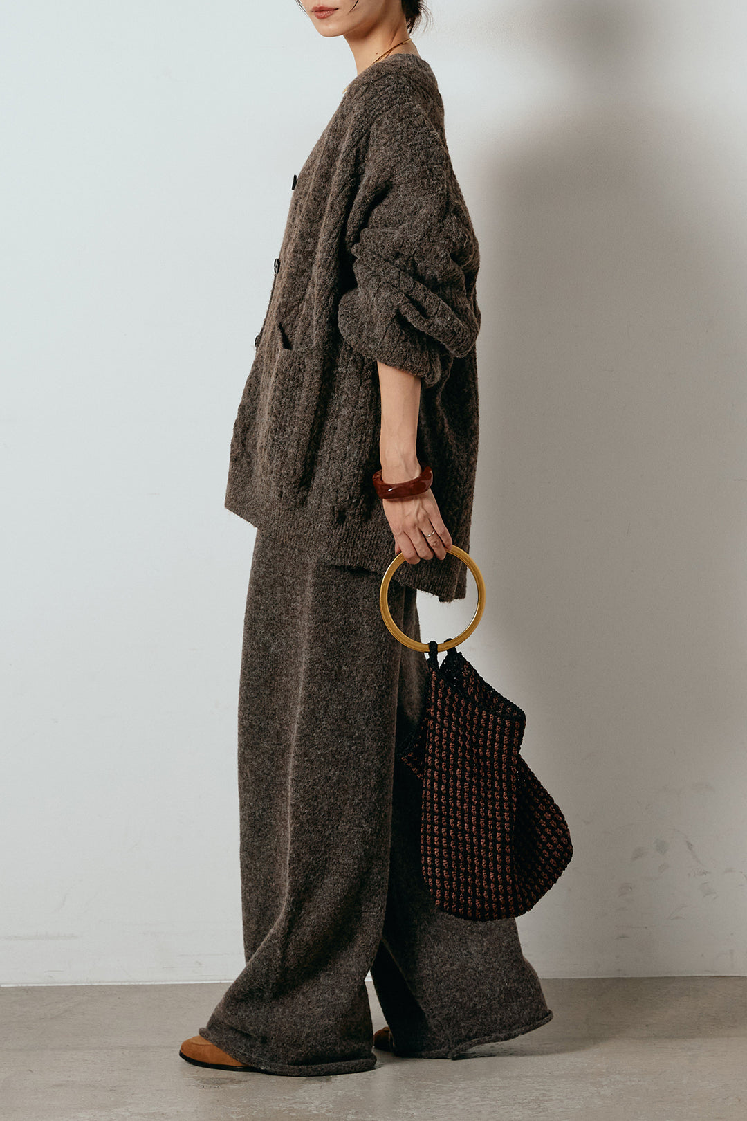 [SET]3ピースフロントボタンニットSETUP