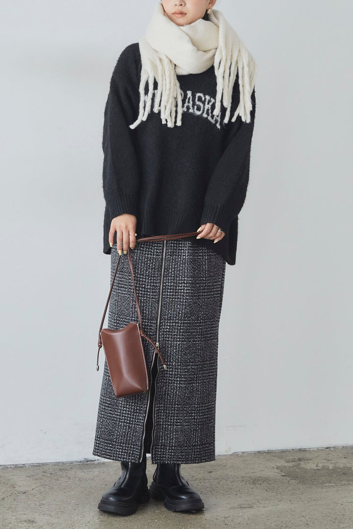 【即納】フェイクウールメランジ大判ストール