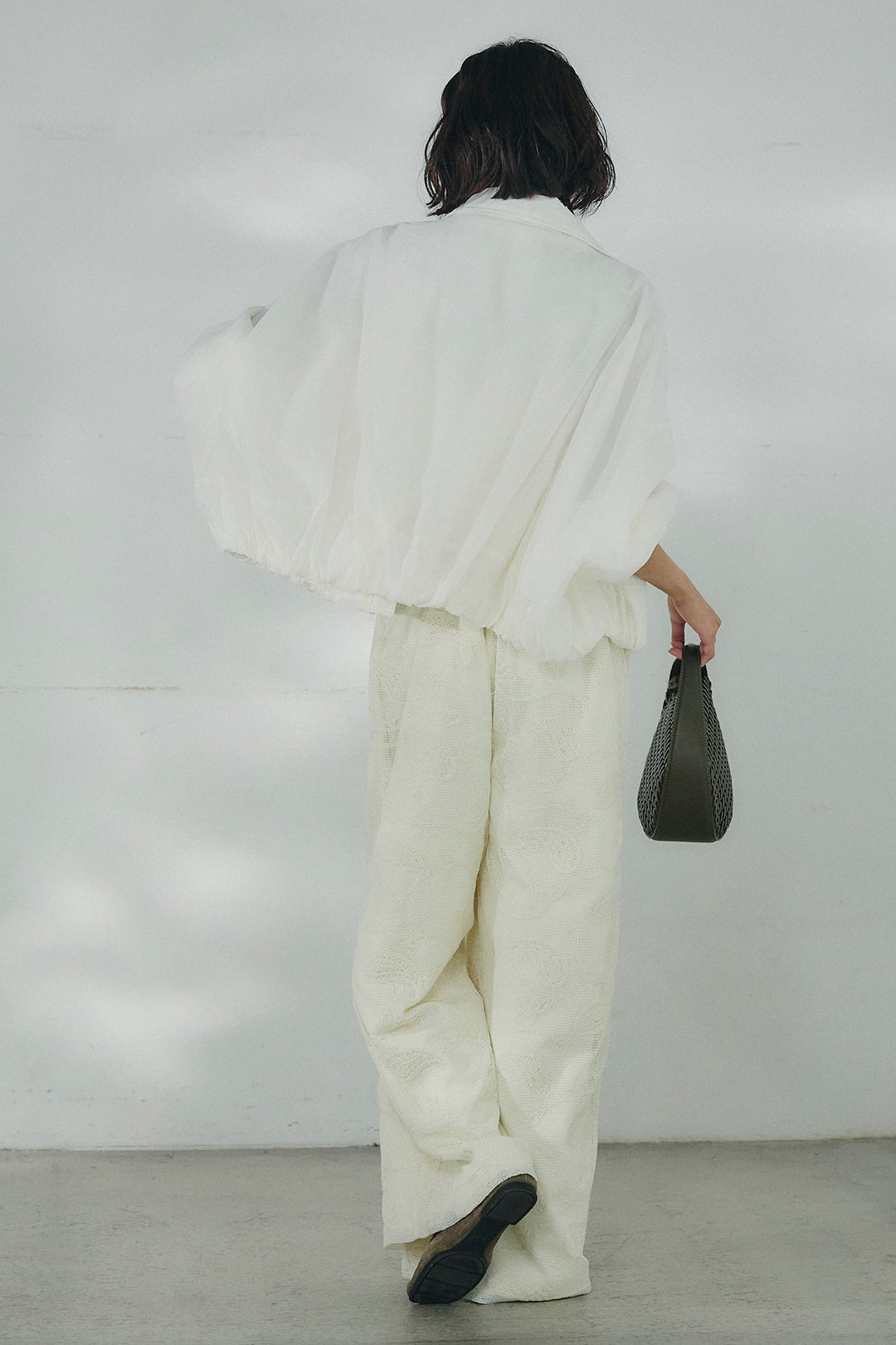 [SET]スタンドネックシアーブルゾン+レースサロペット(2set)