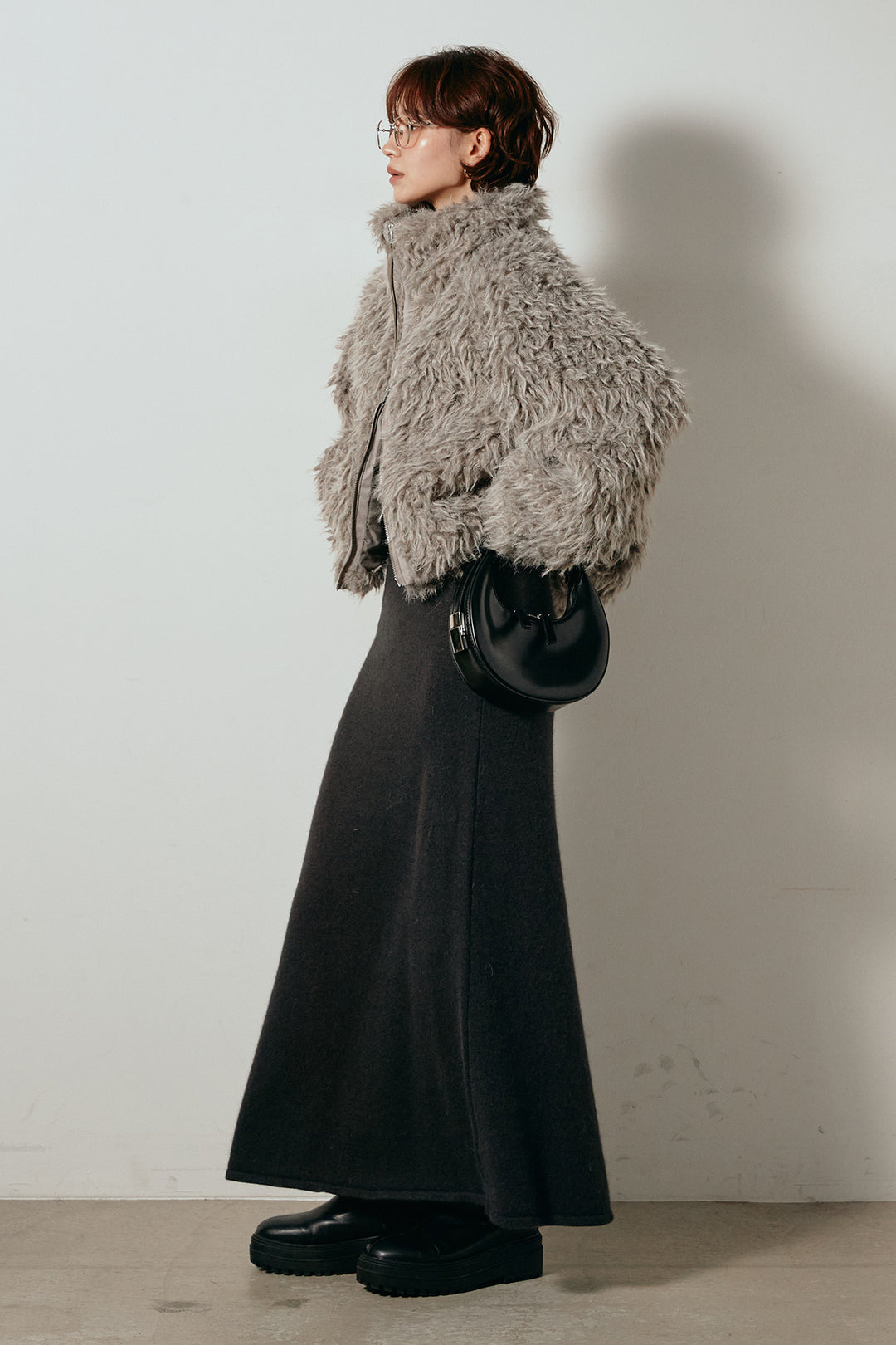 ミックスシープファースタンドブルゾン