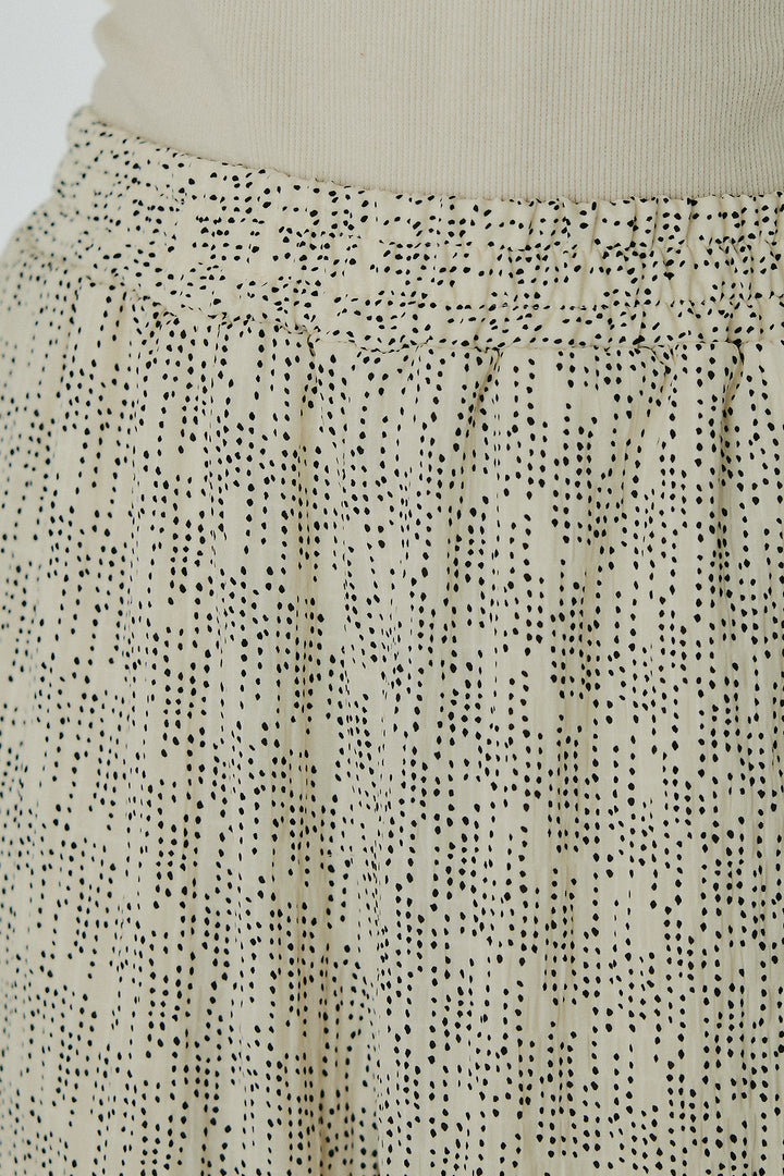 [SET]襟付き巻きデザインシャツ+シアーランダムドットラフパンツ(2set)