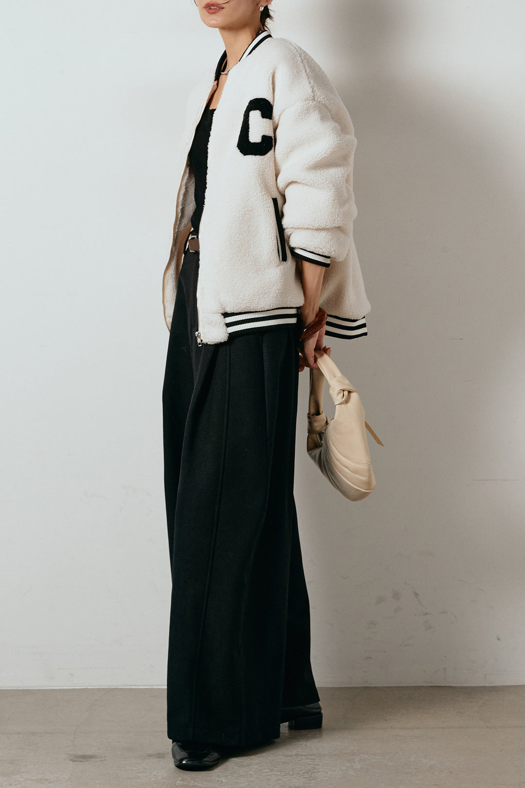 [SET]ロゴスタジャンボアブルゾン+ポーチベルト付きカーブパンツ(2set)