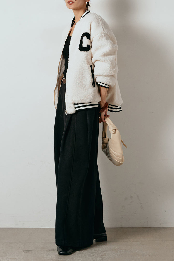 [SET]ロゴスタジャンボアブルゾン+ポーチベルト付きカーブパンツ(2set)