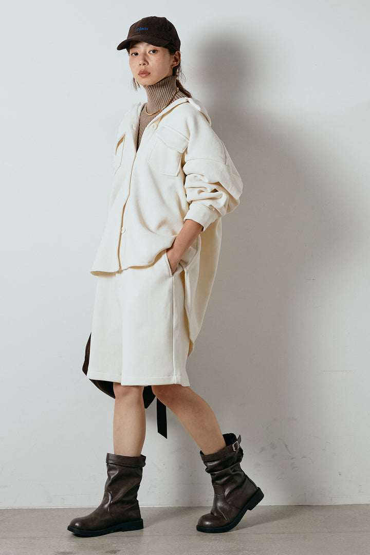 [SET]襟付きコーデュロイポケットシャツ+リブニットシームレスタートルプルオーバー+リラックスコーデュロイハーフパンツ(3set)