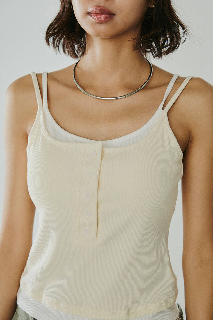 [SET]シアージャガードハーフスリーブテーラードジャケット+配色ヘンリーネックタンクトップ(2set)