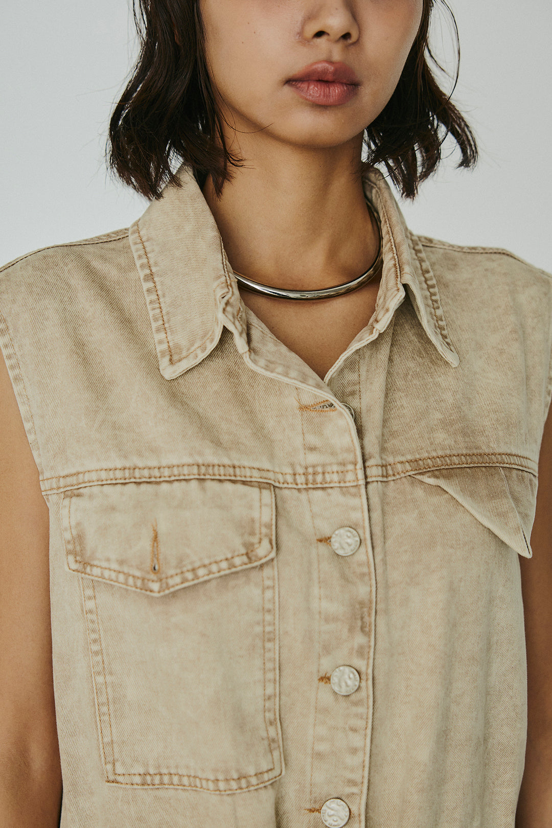 [SET]ケミカルデニムノースリロンパース