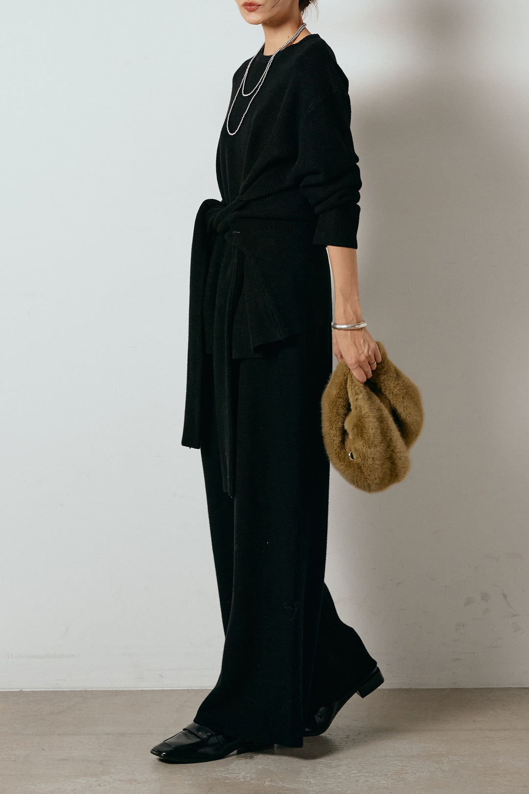 [SET]ウエスト巻きワッフルニットSETUP