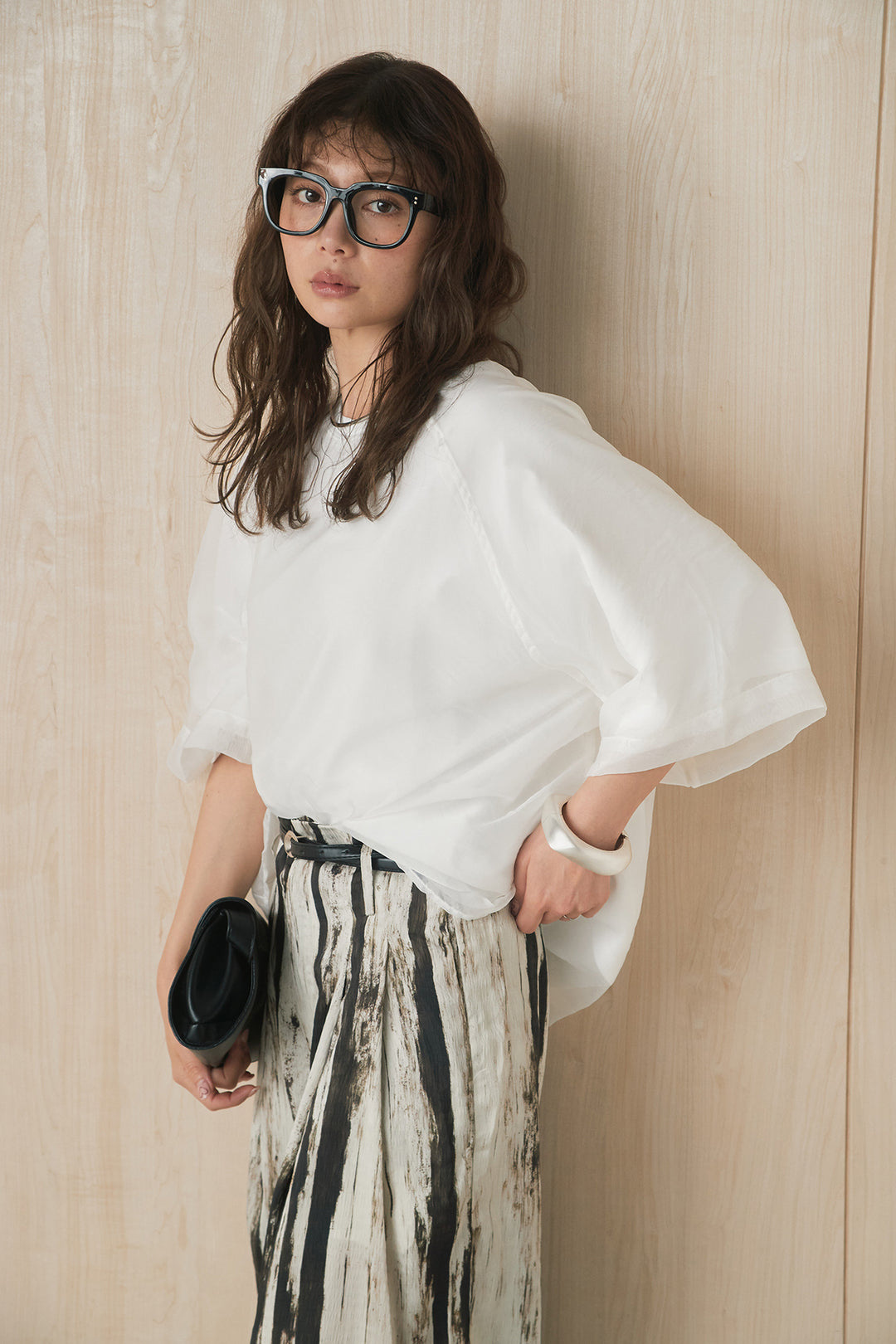 【着回しセット】[SET]オーガンジー重ねBIGTシャツ+細ベルト付きタイダイカラーパンツ+細ベルト付きタイダイカラーパンツ(3set)
