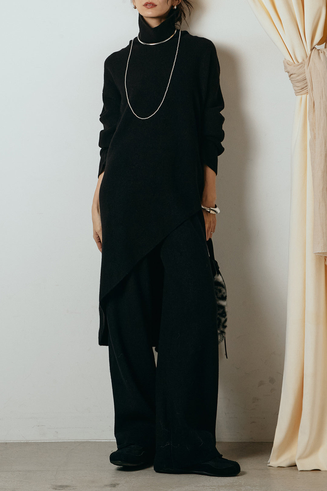 [SET]裾アシンメトリーニットSETUP