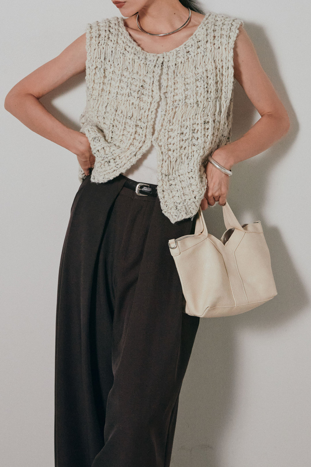 【即納】ネップハンドロービングニットベスト