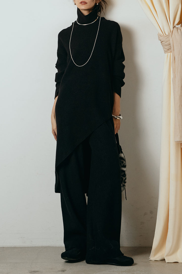 [SET]裾アシンメトリーニットSETUP