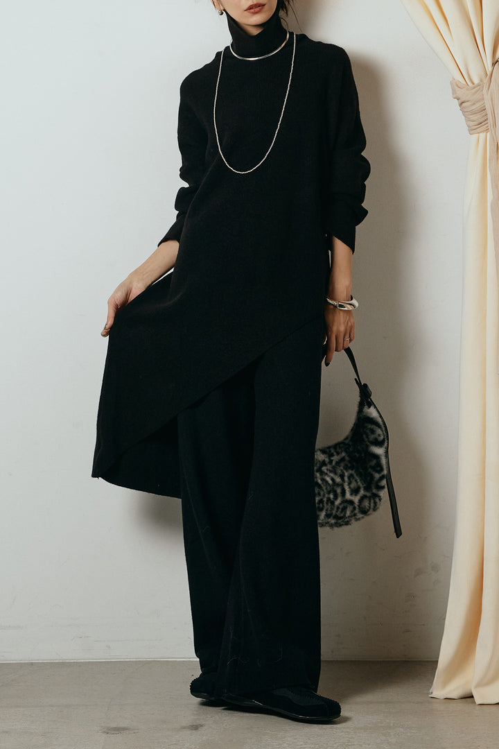 [SET]裾アシンメトリーニットSETUP