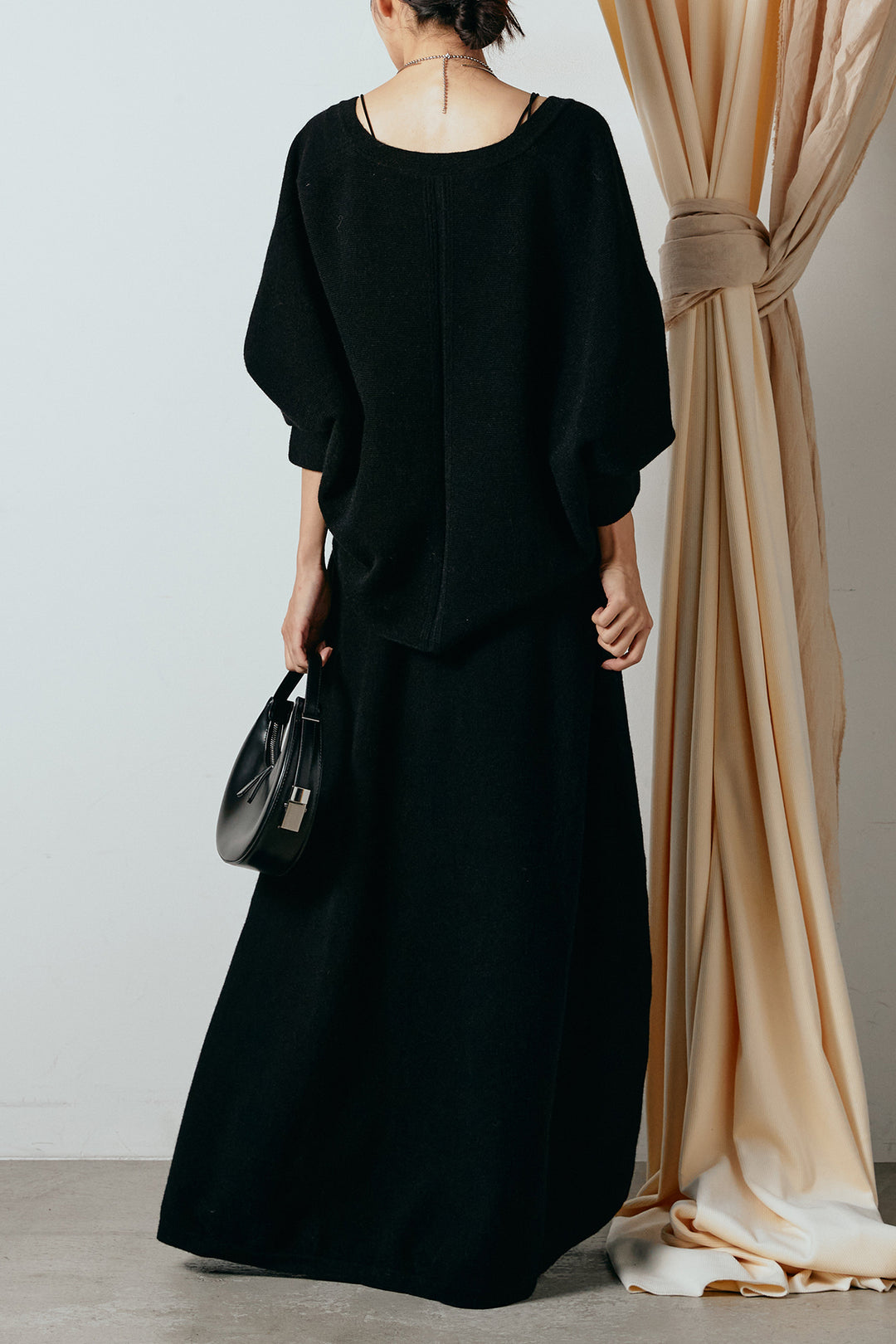 [SET]カシュクールニットカーディガン+ニットロングスカート(2set)