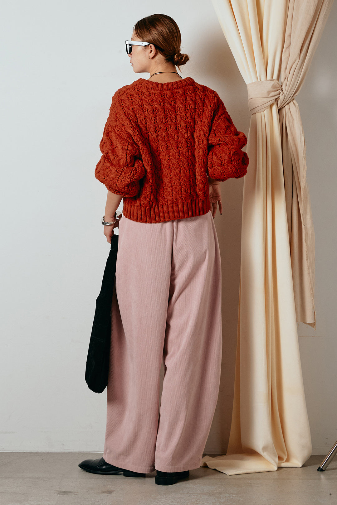 [SET]バルキーケーブルプルオーバー+コーデュロイサイドタックコクーンパンツ(2set)