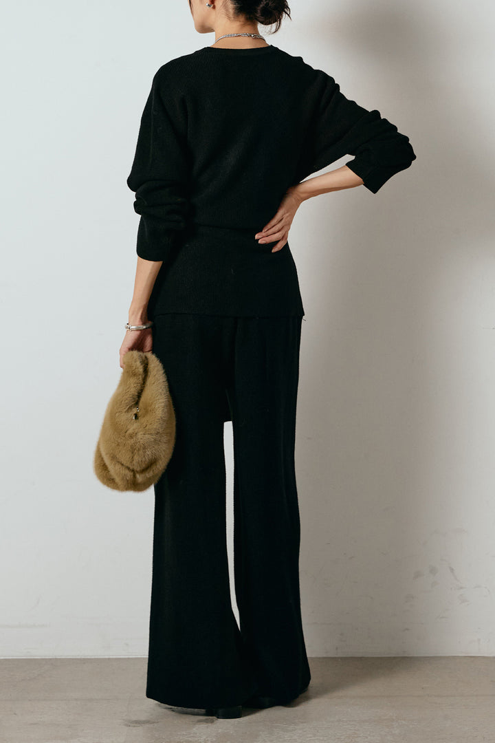 [SET]ウエスト巻きワッフルニットSETUP